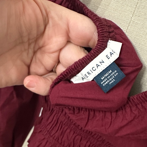 American Eagle Outfitters Maroon Ruffle Blouse - Picture 8 of 8